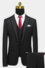 Black Notched Lapel Men Suits With Waistcoat