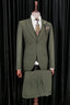 Army Green Peaked Lapel Men Suits With Waistcoat