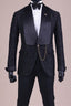Classic Black Jacquard Shawl Lapel Men Suits