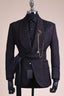 Fashion Black Jacquard Shawl Lapel Men Suits With Belt