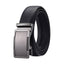 Matte Gunmetal Genuine Leather Casual Automatic Buckle Belt