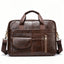 Vintage Dark Coffee Genuine Leather Mature Men’s Briefcase