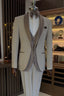 Light Beige Shawl Lapel 3 Piece Men Suits
