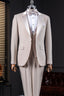 Apricot 3 Piece Spliced Satin Peaked Lapel Men Suits