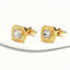Square Gold Crystal Cufflinks For Men