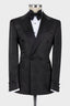 Black Best Fitted Jacquard Double Breasted Suits For Men