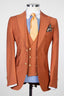 Terracotta 3 Piece Peaked Lapel Men Suits