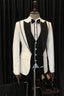 Trendy White Peaked Lapel Men Suits With Waistcoat