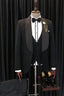 Black One Button Shawl Lapel 3 Piece Men Suits