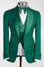 Bespoke Dark Green Peaked Lapel Three Pieces Men Suits