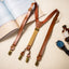 Universal Leather Y-Back 4-Clip Suspenders