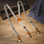 Khaki Elastic Striped Clip Suspenders