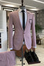 Blush Pink One Button Peaked Lapel Classy Men Suits