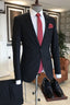 Classic One Button Dark Navy Notched Lapel Men Suits