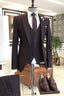 Chocolate Brown One Button 3 Piece Peaked Lapel Men Suits