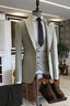 Stylish 3 Piece Peaked Lapel Light Beige Men Suits