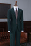Modern Dark Green Notched Lapel Formal Men Suits