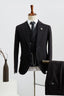 Formal Black Peaked Lapel Fashion Men Suits With Waistcoat
