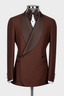 Dark Brown Shawl Lapel Double Breasted Suits For Men