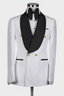 White Double Breasted Black Shawl Lapel Chic Men Suits