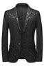 Black Newest Jacquard Notched Lapel Men Suits