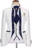Chic White Jacquard Shawl Lapel Three Pieces Men Suits