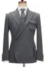 Classic Gray Peaked Lapel One Button Men Suits