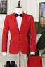 Fashion Red Notched Lapel One Button Men Suits