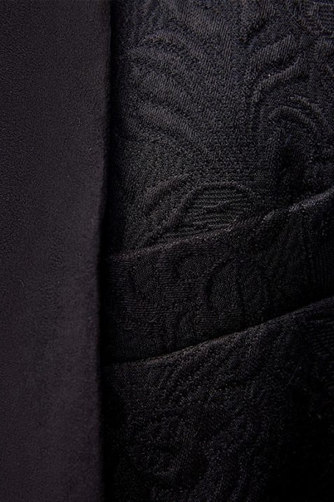 Classic Black Jacquard Shawl Lapel 3 Piece Men Suits