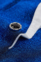 Sparkle Blue One Button Peaked Lapel Men Suits