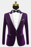 Sparkle Purple Sequins One Button Peaked Lapel Men Suits