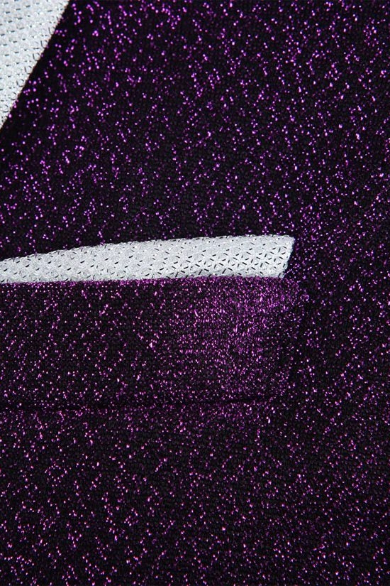 Sparkle Purple Sequins One Button Peaked Lapel Men Suits