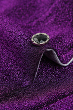 Sparkle Purple Sequins One Button Peaked Lapel Men Suits