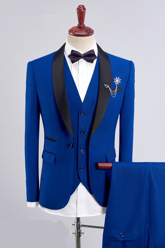 3 Piece Royal Blue Shawl Lapel Men Suits Main image