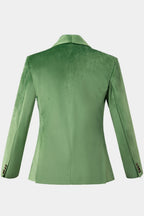 Green Velvet Double Breasted Shawl Lapel Men Suits