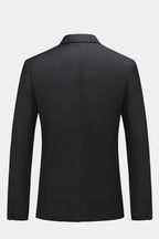 Black Notched Lapel Men Suits With Waistcoat