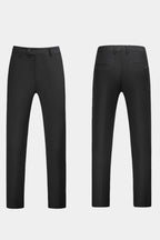 Black Notched Lapel Men Suits With Waistcoat