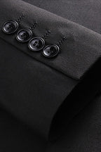 Black Notched Lapel Men Suits With Waistcoat