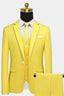 Yellow Notched Lapel Men Suits With Waistcoat