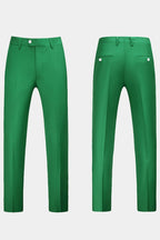 Green Notched Lapel Men Suits With Waistcoat