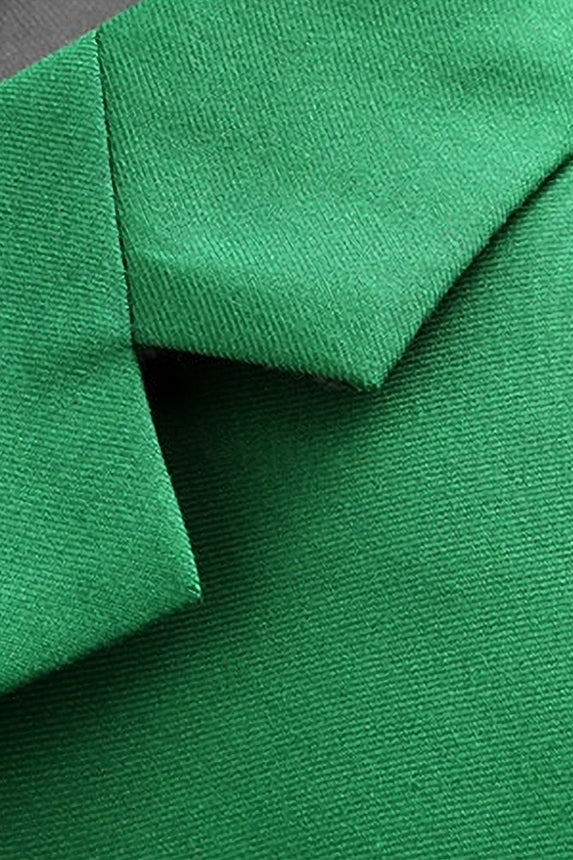 Green Notched Lapel Men Suits With Waistcoat