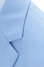 Sky Blue Notched Lapel Men Suits With Waistcoat