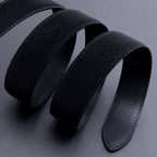 Black Litchi Grain Men's Automatic Buckle Belt