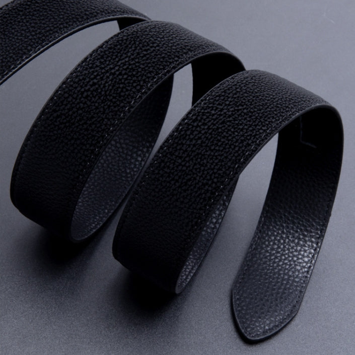 Black Litchi Grain Men's Automatic Buckle Belt