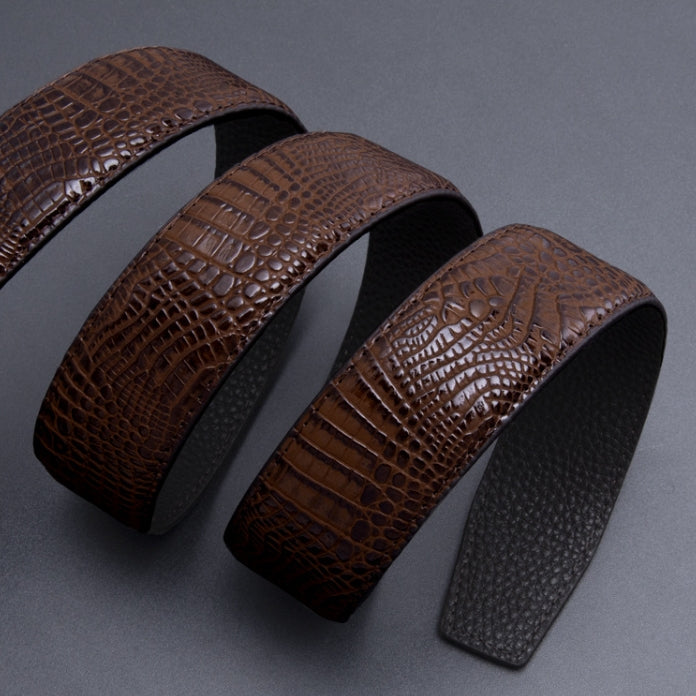 Premium Coffee Crocodile Texture Men's Belt