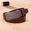 Coffee Vintage Engraved Automatic Buckle Men's Belt