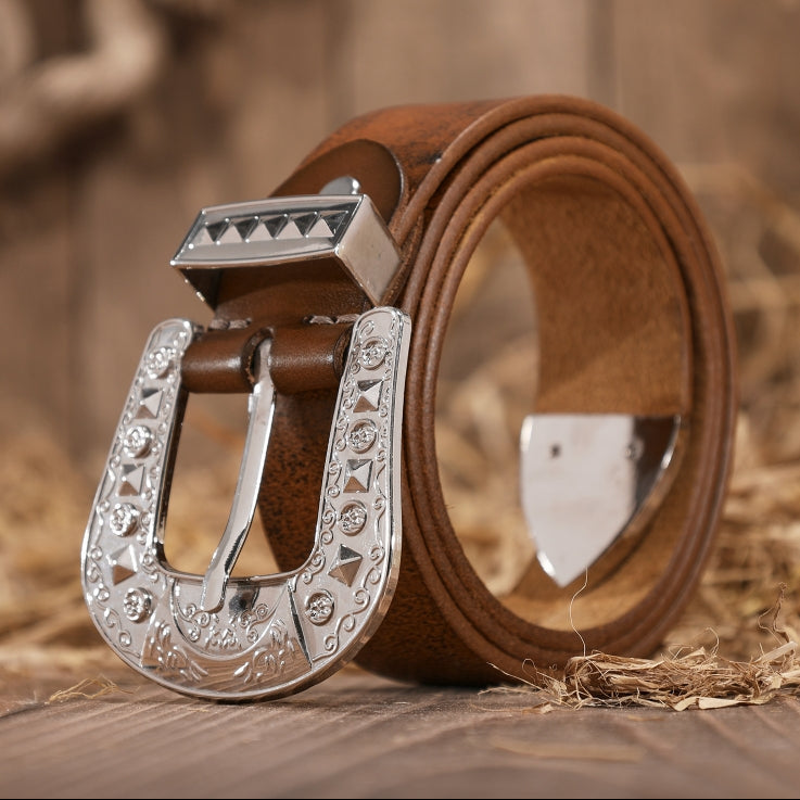 Premium Brown Stylish Men's Pin Buckle Belt Main image