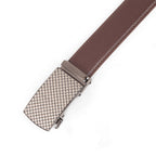 Brown Brushed Buckle Genuine Leather Men's Belt