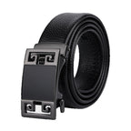 Black Genuine Leather Men's Business Casual Belt