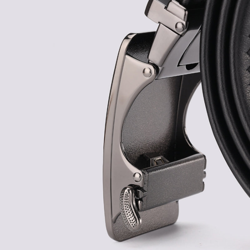 Black Genuine Leather Men's Business Casual Belt